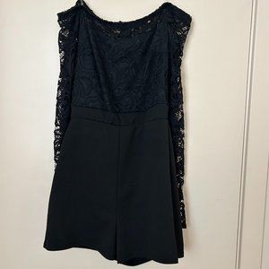 Black Lace Off the Shoulder Romper